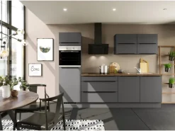 Discount Impuls Küchen Küchenzeile IBZ42807L 280 cm ohne E-Geräte Grafit