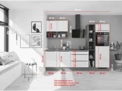 Impuls Küchen Einbauküchen<Küchenzeile IBZ4280P7 280 cm ohne E-Geräte Weiß