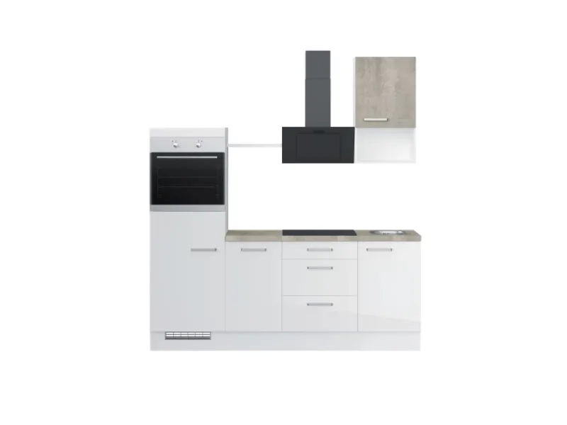 Sale Küchenzeile IBZ4215R5 215 cm Hochglanz ohne E-Geräte Einbauküchen
