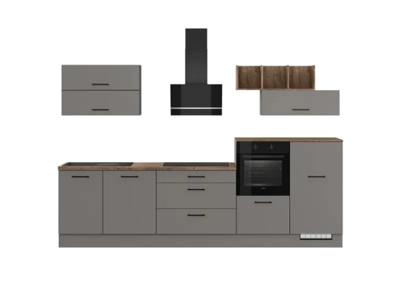 Clearance Küchenzeile IKZ1320LF 320 cm mit E-Geräten Kühlschränke|Kochfelder