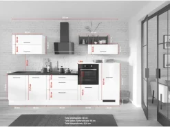 Clearance Küchenzeile IKZ1320LF 320 cm mit E-Geräten Kühlschränke|Kochfelder
