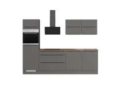 Outlet Impuls Küchen Küchenzeile IKZ12806L 280 cm mit E-Geräten Grafit