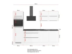 Outlet Impuls Küchen Küchenzeile IKZ12806L 280 cm  mit E-Geräten Grafit