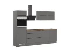 Outlet Impuls Küchen Küchenzeile IKZ12806L 280 cm  mit E-Geräten Grafit
