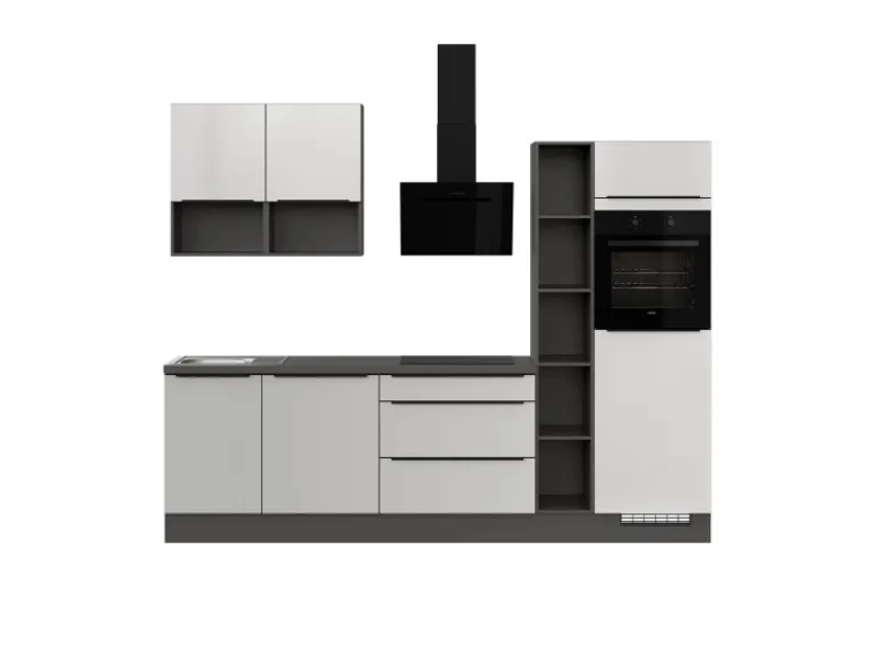 Best Küchenzeile IKZ1280O7 280 cm mit E-Geräten Einbauküchen|Kühlschränke