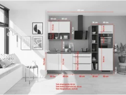 Best Küchenzeile IKZ1280O7 280 cm mit E-Geräten Einbauküchen|Kühlschränke