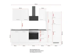 Clearance Impuls Küchen Küchenzeile IKZ1310X8 310 cm -Optik natur mit E-Geräten Beton