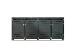 Juskys Vorratsbehälter<4er Metall Mülltonnenbox Arel