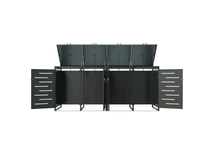 Juskys Vorratsbehälter<4er Metall Mülltonnenbox Arel