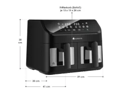 Clearance Juskys 2 Zonen Heißluftfritteuse 9L