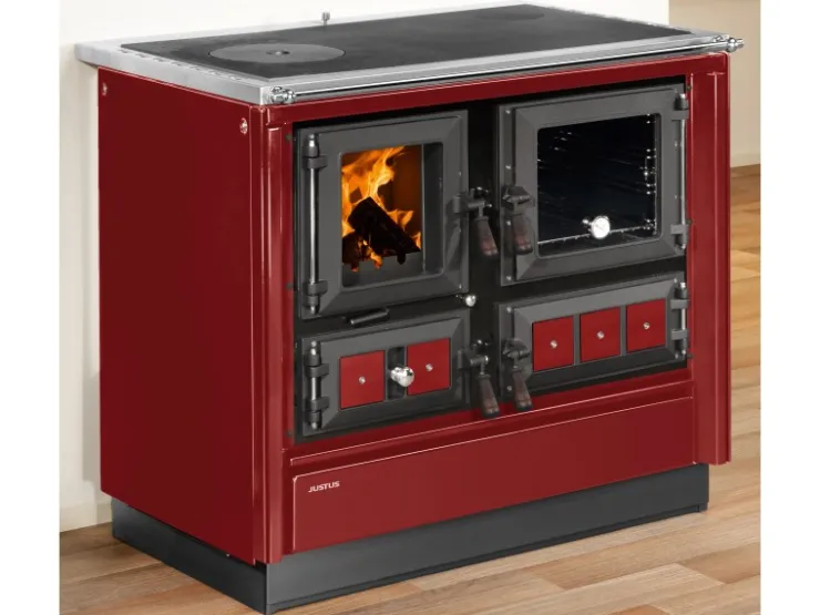 Discount Justus Küchenofen Rustico 90 2.0 Stahl Rot 7 kW