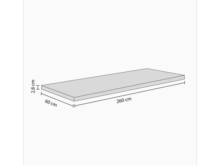 Best Kaindl Arbeitsplatte 260 cm x 60 cm x 2,8 cm Weiß