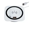 Outlet kalb Einbau Schnellladegerät 15W 7,5cm Druchmesser Kabelloses Laden 2x USB-Ports Induktionsladegerät Weiß