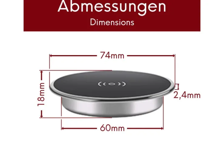 Haushaltsgeräte<kalb Qi Einbau Schnellladegerät Fast Charge 20W Wireless Induktion Charger Drahtlos Ladestation Für Smartphones und Zubehör