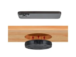 Outlet kalb 15W Unterbau Ladegerät Unsichtbar Durchmesser 85mm Induktive Ladestation Schwarz Montage Unter Möbelplatte Universell USB QC 3.0 Plug & Play Haushaltsgeräte