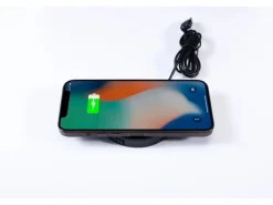 Outlet kalb 15W Unterbau Ladegerät Unsichtbar Durchmesser 85mm Induktive Ladestation Schwarz Montage Unter Möbelplatte Universell USB QC 3.0 Plug & Play Haushaltsgeräte