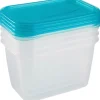 Hot Frischhaltedose Fredo Fresh Transparent-Blau 4 x 0,75 l Vorratsbehälter|Küchenhelfer