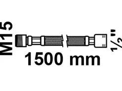 Online Geschirrbrauseschlauch 150 cm Schwarz 18,7 mm (1/2