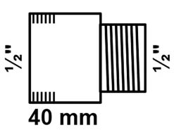 Online Hahnverlängerung 18,7 mm (1/2" IG) x 21 mm (1/2" AG) x 40 mm Chrom Ersatzteile Küchenarmatur|Zubehör Für Küchenarmatur