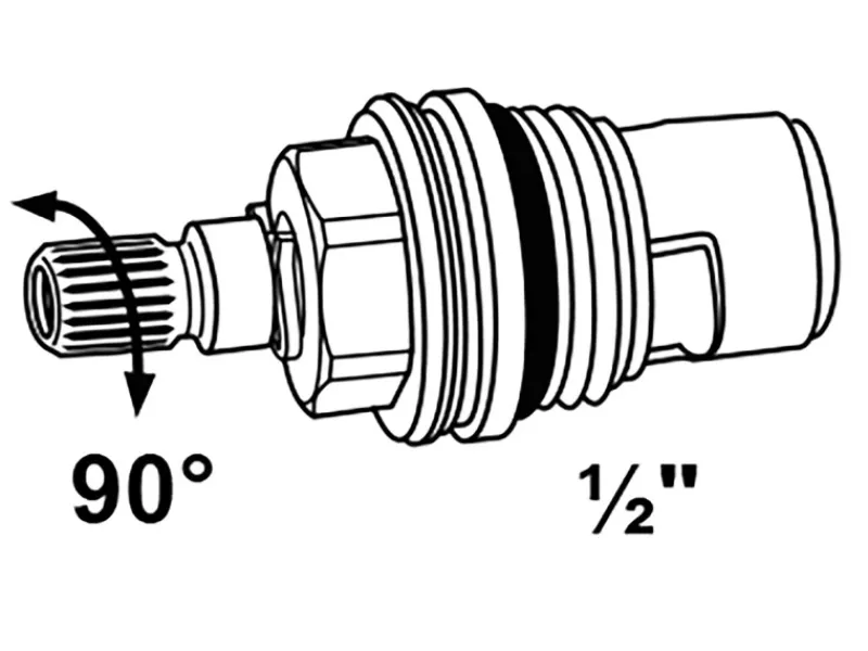 Keramik-Oberteil Messing 90°-Verschluss für 13 mm (1/2") Blank Zubehör Für Küchenarmatur|Ersatzteile Küchenarmatur