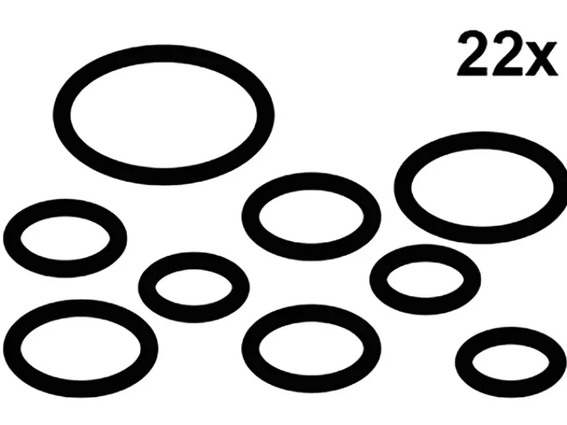 O-Ring-Sortiment Gummi Diverse Größen Schwarz 22 Stück Ersatzteile Küchenarmatur