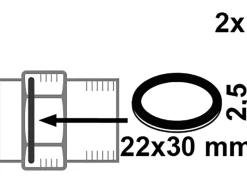 Online Verschraubungsdichtung Gummi für 13 mm (1/2") 22 x 30 x 2,5 mm 2 Stück Ersatzteile Küchenarmatur