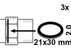 Sale Verschraubungsdichtung HD Fiber 21 mm x 30 mm x 2 mm Blau 3 Stück Ersatzteile Küchenarmatur