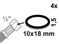 Best Verschraubungsdichtung Vulkanfiber 10 mm x 18 mm x 1,5 mm Rot 4 Stück Ersatzteile Küchenarmatur|Zubehör Für Küchenarmatur
