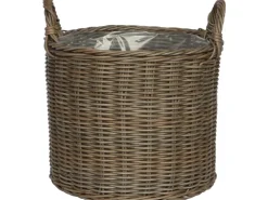 Hot Korb mit Griffen aus Polyrattan 33 cm x 33 cm x 34,5 cm Grau