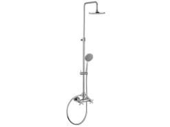 Duschsäule mit Kopfbrause Ø 22,5 cm Zeta 2.0 in Chrom Zweigriffarmatur|Einhebelmischer