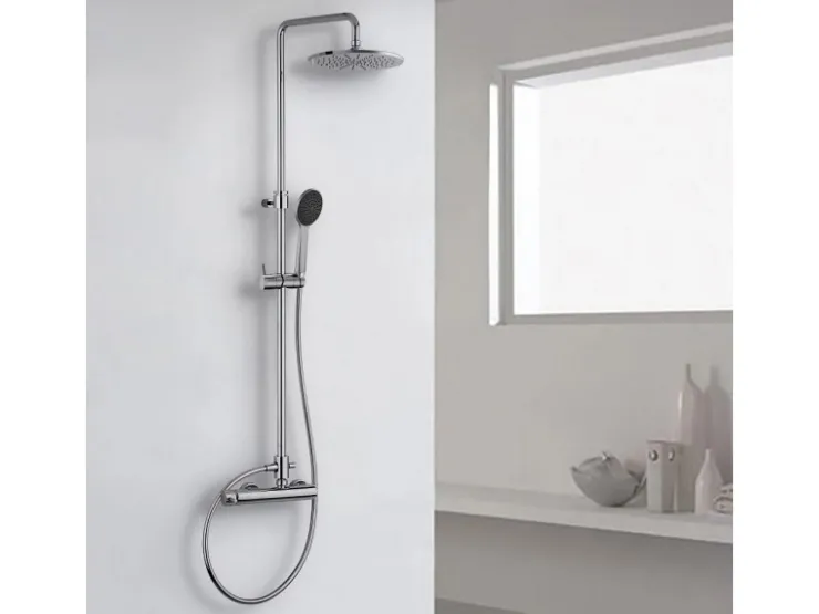Kronenbach Einhebelmischer<Duschsystem 2.0 rund mit Einhebelmischer und Kopfbrause 22,5 cm in Chrom