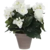 Best Mica Decorations Kunstblume Begonia Weiß Topf-Ø 11,5 cm H 30 cm, Ø: 25 cm