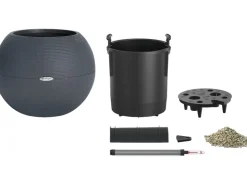 Lechuza Töpfe<® Übertopf Puro Ø 50 cm integriertes Erdbewässerungssystem Schiefergrau