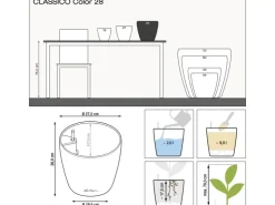 Lechuza Töpfe<® Pflanzgefäß Classico Color 28 Schiefer Ø 28 cm Grau