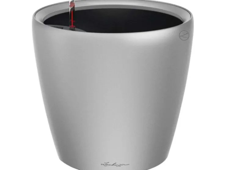 Hot Lechuza ® Pflanzgefäß Classico Premium LS Ø 35 cm x 32 cm metallic Silber