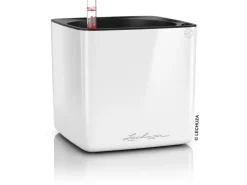 Lechuza Töpfe<® Pflanzgefäß Cube Glossy 16 highgloss 17 cm x 17 cm Weiß