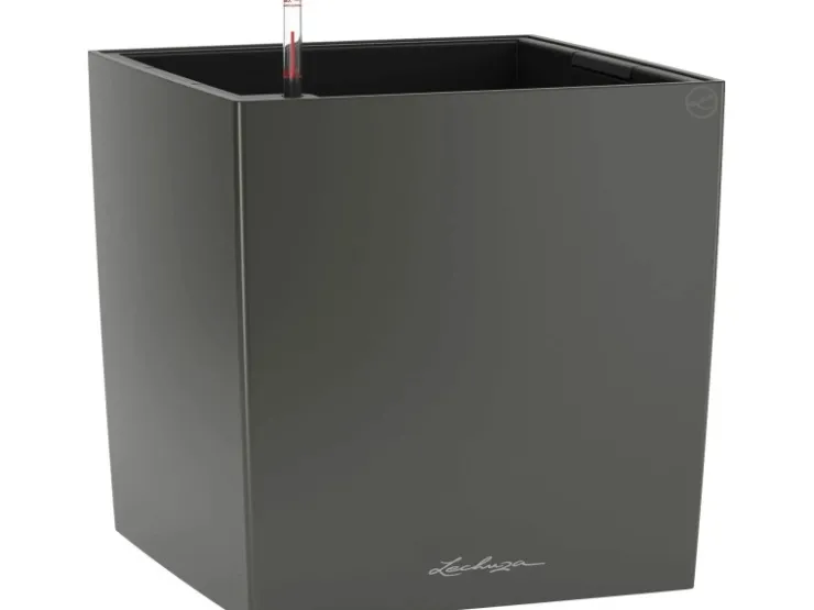 Hot Lechuza ® Pflanzgefäß Cube Premium 50 cm x 50 cm metallic Anthrazit