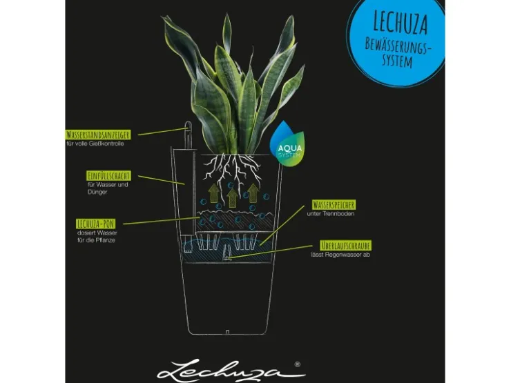 Clearance Lechuza ® Pflanzgefäß Cubico Color 22 22 cm x 22 cm Weiß