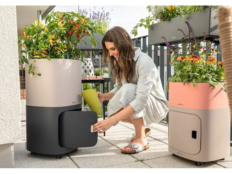 Lechuza Töpfe<® Pflanzgefäß Pila Color Planter 35 cm x 35 cm x 33 cm Licht Grau