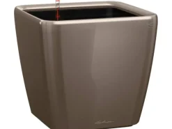 Lechuza Töpfe<® Pflanzgefäß Quadro Premium LS 35 cm x 35 cm x 33 cm hochglanz Taupe
