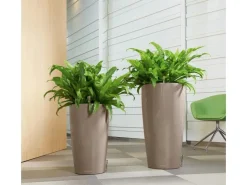 Lechuza ® Pflanzgefäß Rondo Premium Ø 40 cm x 75 cm hochglanz Taupe