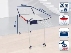 Clearance Leifheit Wäscheständer Pegasus 200 Wäschetrockner 20m Leine Rollen inkl. Zubehör