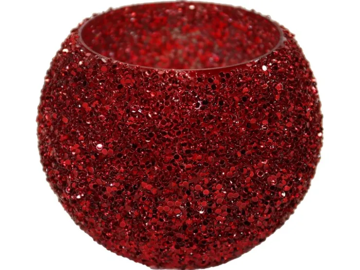 M Collections Töpfe<M Colections Vase Strass Bowl Ø 11 cm x 8,5 cm Rot