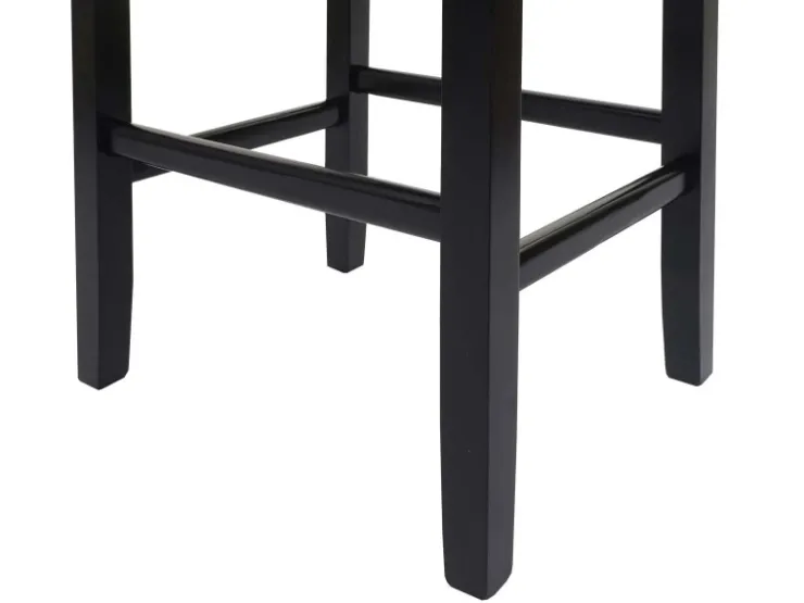 MCW Barhocker C33 2er-Set Matt Dunkle Beine Kunstleder Schwarz