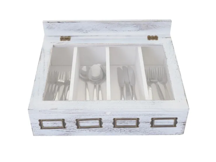 Discount MCW Besteckkiste C25 Shabby Weiß