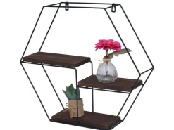 Outlet MCW Wandregal K76 43x49x11cm Dunkelbraun