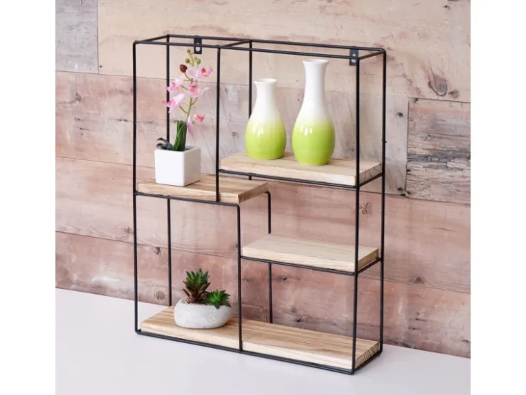 Hot MCW Wandregal K76 51x40x11cm Natur