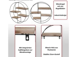 Discount MCW Wandregal K76 45x45x11cm Natur
