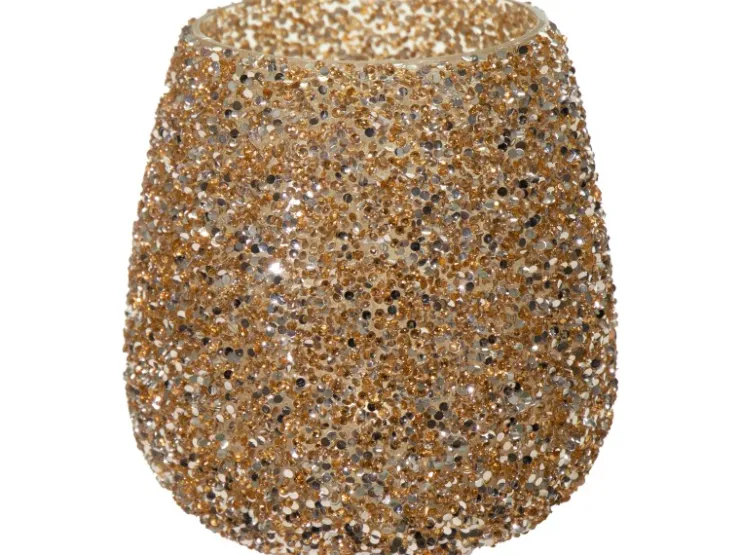 Sale M Collections Mega Collections Pflanzgefäß Strass Ø 9,5 cm x 9 cm Gold Gold-Glitzer