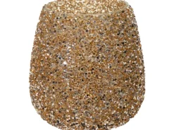 New M Collections Mega Collections Pflanzgefäß Strass Ø 12 cm x 12,5 cm Gold Gold-Glitzer